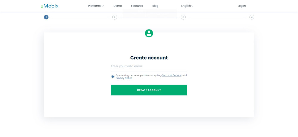 Signing-up with uMobix